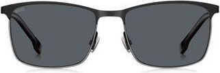 BOSS 1635/S 57mm Rectangle Sunglasses in Matte Black Ruthenium at Nordstrom Rack