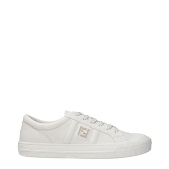 Fendi Domino Herens Sneakers wit/krijtleer