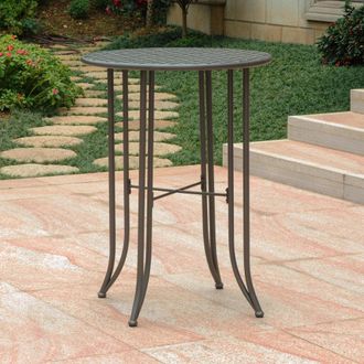 International Caravan Inc Mandalay Iron Bar Height Round Table