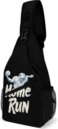 Generic Home Run Football Touchdown Sports Mens Shoulder Bags Sling Crossbody Backpack Travel Hiking Chest Bag with Small Side 38x20cm