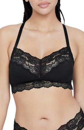 Skarlett Blue Goddess Busty Racerback Lace Bralette in Black at Nordstrom, Size Xx-Large