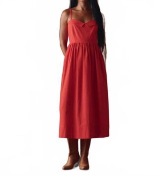 The Great. Verse Midi Dress In Hot Red
