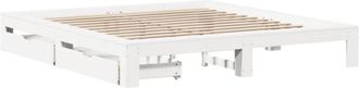 vidaXL Bed Frame without Mattress White 200x200 cm Solid Wood Pine Vidaxl