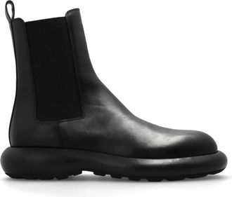 Jil Sander Leren enkellaarzen - Heren - Chelseaboots - Zwart - 41 EU - Leer - Schoenen