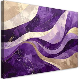 Feeby Impresi&oacute;n De Imagen, Olas Abstractas Morado Beige, 120x80