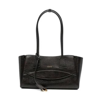 Hidesins Leren Tote met Logo-stempel - Dames - Shoppers - Zwart - ONE Size - Leer - Tassen