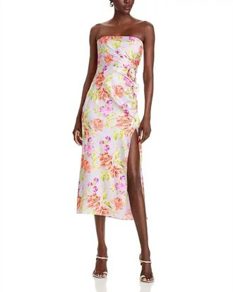 Cinq &agrave; Sept Midnight Tulips Denali Dress In Pale Lavender Multi