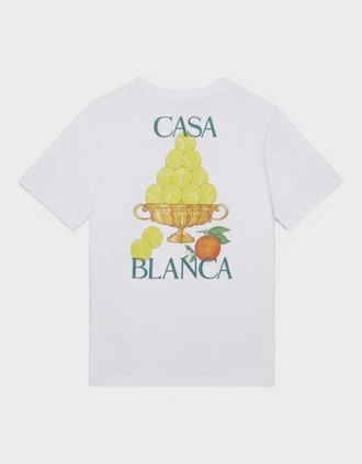 Casablanca Mens Le Triomphe De Tennis Printed T-Shirt White - Size: 38