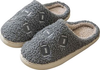 Generic WomenS Slippers Fluffy Anti-Slide Winter for Women Indoor House Closed Toe Plush Fleece Lined Flat Christmas Gifts for Women Men