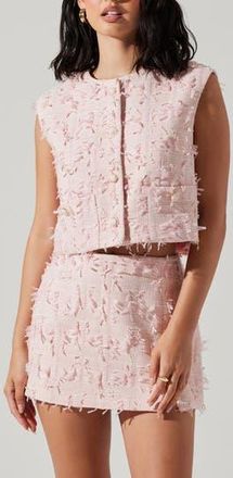 ASTR the Label Francie Vest in Pink Jacquard Tweed at Nordstrom Rack, Size Medium