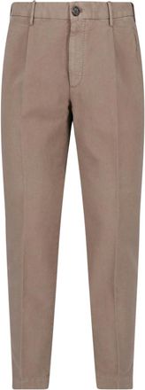 Incotex Taupe Cotton Straight-Leg Pants