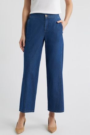 Anne Klein Curved Seam Ankle Jeans in Aries Wash at Nordstrom, Size 16