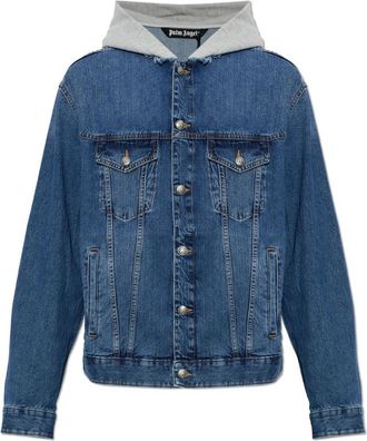 Palm Angels Denim Jack met Vintage Effect - Heren - Jassen - Blauw - Maat: S Denim