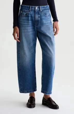 AG - Adriano Goldschmied Hattie High Waist Ankle Barrel Leg Jeans in Jive at Nordstrom, Size 24