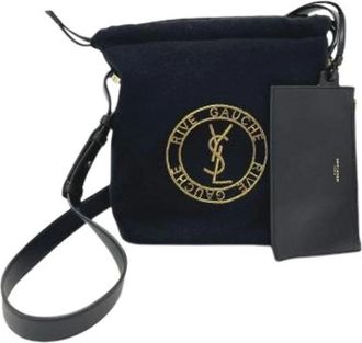 Saint Laurent Pre-owned Bucket Bags, female, Black, Size: ONE SIZE Pre-owned Vintage Canvas Bucket Bag