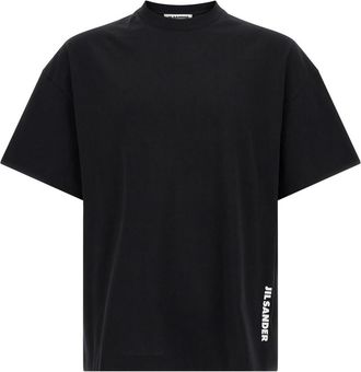 Jil Sander Black Logo Crew Neck T-Shirt