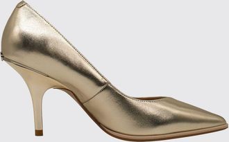 Pinko D&eacute;collet&eacute; in pelle laminata con tacco alto a spillo e logo metallico Love Birds