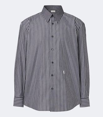 Saint Laurent Cassandre striped cotton poplin shirt