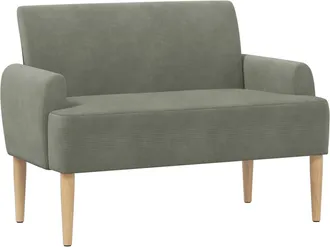 vidaXL Sof&aacute; Amoroso Con Botones Acolchados Gris Claro 116 X 67 X 81 Cm Vidaxl