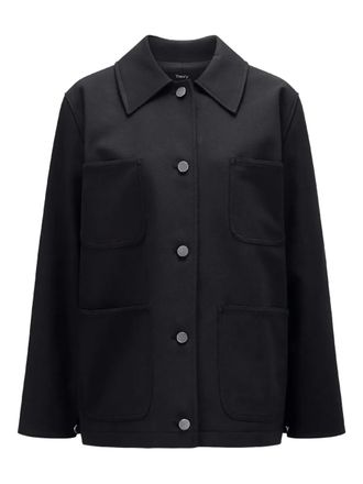 Theory Giacca-camicia con colletto ampio - Nero