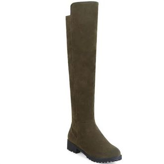 Generic Womens Knee High Knight Boots Square Heel Frosted Low Heel Knight Boots Solid Women Shoe