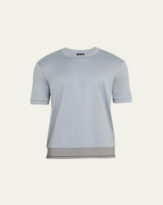Giorgio Armani Mens Striped-Waist Crew T-Shirt