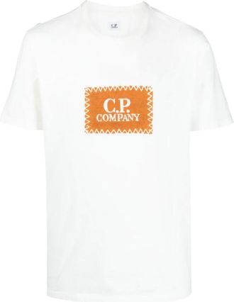 C.P. Company Logo T-Shirt Variant 02 - Heren - T-shirts - Wit - 2XL - Katoen - Tops
