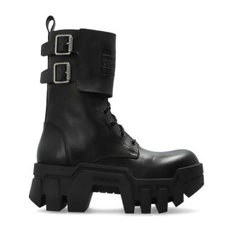 Balenciaga Lace-up Boots, female, Black, Size: 10 US Bulldozer Combat Platform Ankle Boots
