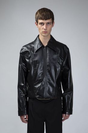 Kiko Kostadinov Kraner Cropped Leather Blouson