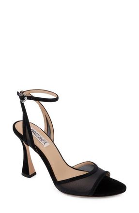 Badgley Mischka Ysabel Ankle Strap Sandal in Black Suede at Nordstrom, Size 7.5
