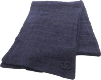 Chanel Pre-owned Scarves, female, Blue, Size: ONE SIZE Pre-owned Vintage Cashmere Scarf