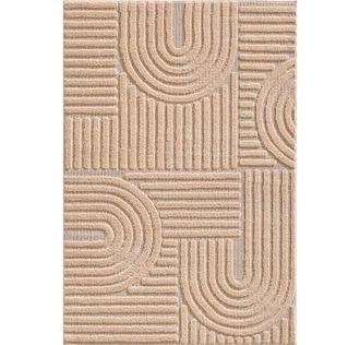 Nazar Rugs Alfombra de relieves geom&eacute;tricos rosa - 120x170 cm
