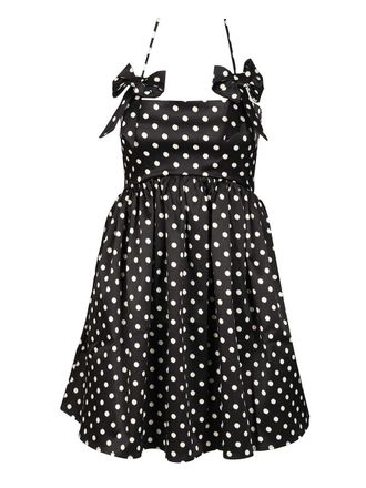 Ganni Polka Dot Mini Dress Abiti Nero-Donna