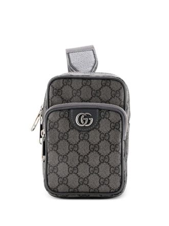 Gucci Borsa a tracolla Ophidia mini in tela cerata GG - Grigio