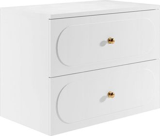 Vente-Unique Mueble bajo lavabo suspendido con encimera - Blanco - 80 cm - SATOBAL