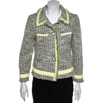 Moschino Cheap And Chic Multicolor Tweed Button Front Jacket
