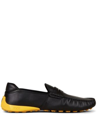 Tod's Automobili Lamborghini slip-on leather driving shoes - women - Leather/Leather/Rubber - 40.5 - Black