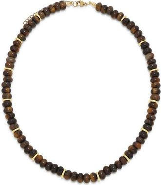 Petit Moments Elfie Stone Necklace in Tigers Eye at Nordstrom