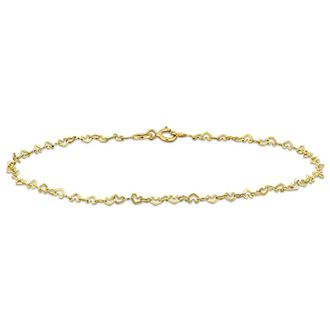 Amour 2mm Heart Link Bracelet in 14k Yellow Gold - 7.5 in
