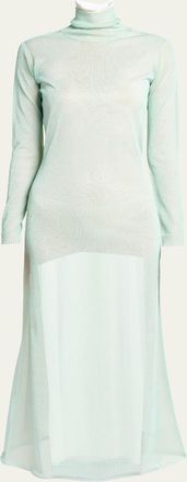Giorgio Armani Double-Layer Open-Back Lurex Jersey Midi Dress