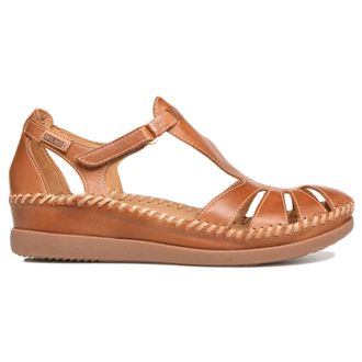 Pikolinos Cadaques Leather Womens Hook and loop Sandals - Brandy - Size:UK 4-4.5