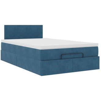vidaXL Estructura De Cama Otomana Colch&oacute;n Terciopelo Azul Oscuro Vidaxl