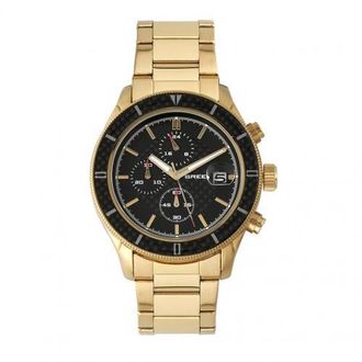 Breed Maverick Chronograph Leather-Band Watch w/Date in Gold at Nordstrom
