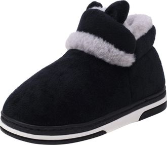 Generic Women Slip On Boots Winter Thickened Plush Shoes Casual Cute Ear Cotton Shoes Warm Fur Lined Ankle Boots Ladies Non Slip Lightweight Snow Boot for Col