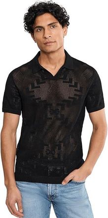John Varvatos Corso Polo Mens Sweater Black : 2XL, Cotton