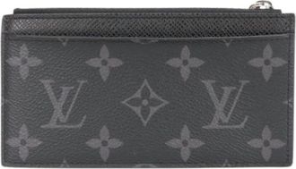 Louis Vuitton Pre-owned Wallets, male, Black, Size: ONE SIZE Pre-owned Coin Card Holder Monogram Eclipse Taiga