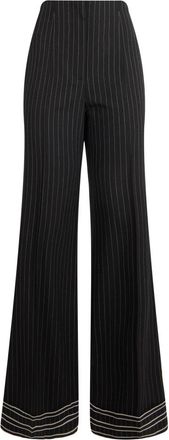 Alberta Ferretti Wijde Pantalons - Dames - Wijde Broeken - Zwart - S - Wol - Broeken