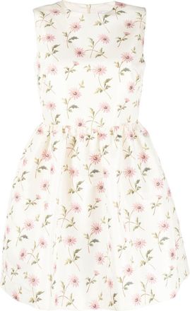 Valentino Garavani 2000s floral-print dress - women - Acetate/Polyester/Polyester - 40 - Neutrals