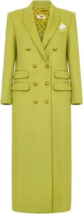 Elisabetta Franchi double-breasted pocket-square coat - Green