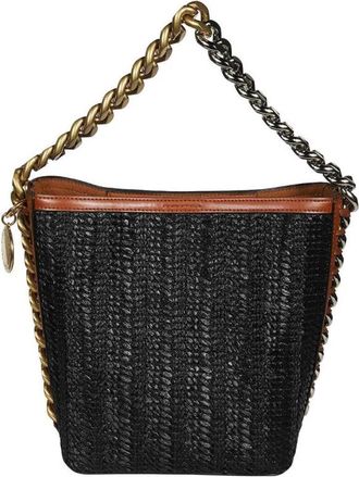 Stella McCartney Tweed Handtas met Kettinghandvat - Dames - Handtassen - Zwart - ONE Size - Tweed - Tassen